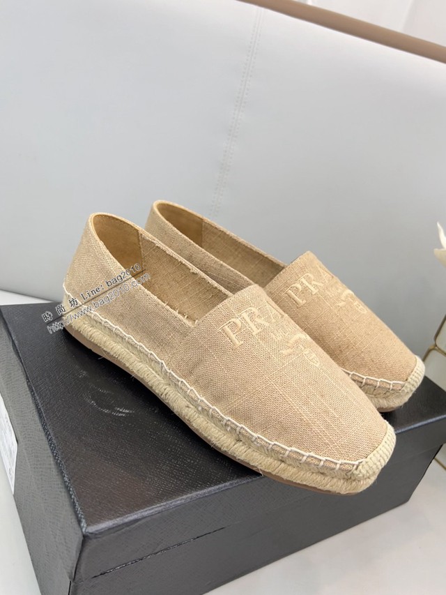 Prada虹彩炫色草編鞋女鞋 普拉達2022年早春緞面漁夫鞋 dx3217